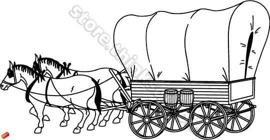 And Native American Covered Wagon 01 Covered Wagon Illustration