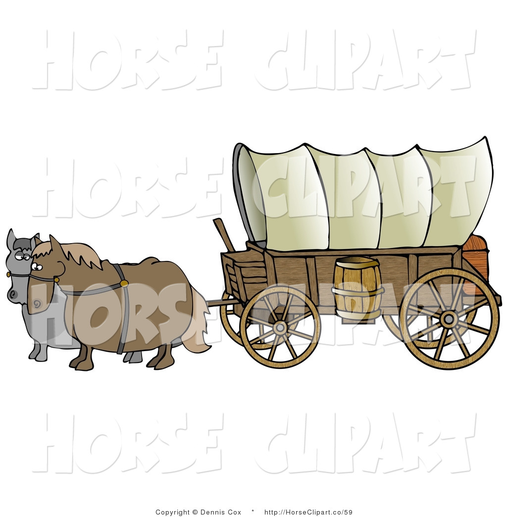 Brown  Pulling A Big Covered Wagon On The Oregon Trail By Djart    59