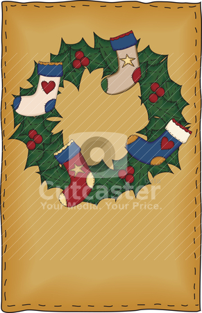 Folk Art Christmas Card Stock Vector