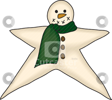 Folk Art Star Snowman Stock Vector