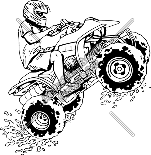 Four Wheeler With Guy Colouring Pages