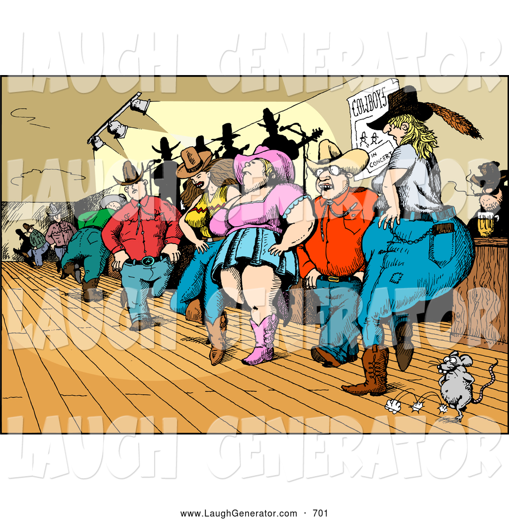 Humorous Clip Art Of A Crowd Of Rural Country Folk Men And Women