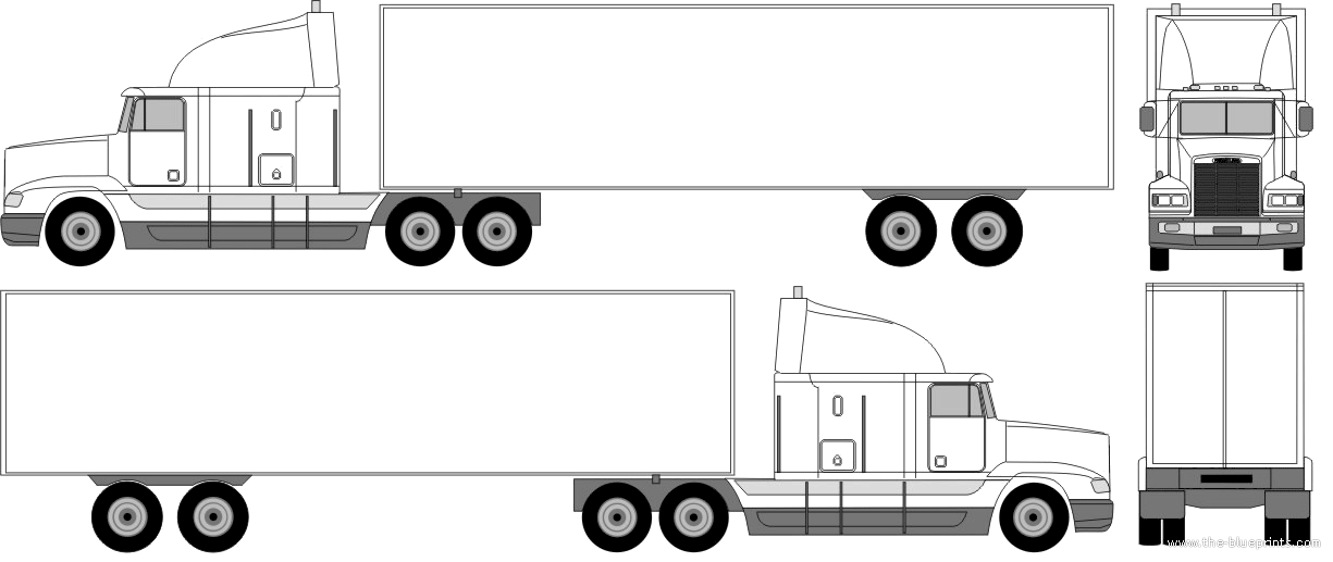 Pin Semi Truck Trailer Drawings On Pinterest