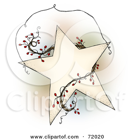 Royalty Free  Rf  Clipart Illustration Of A Folk Star With Berry Vines