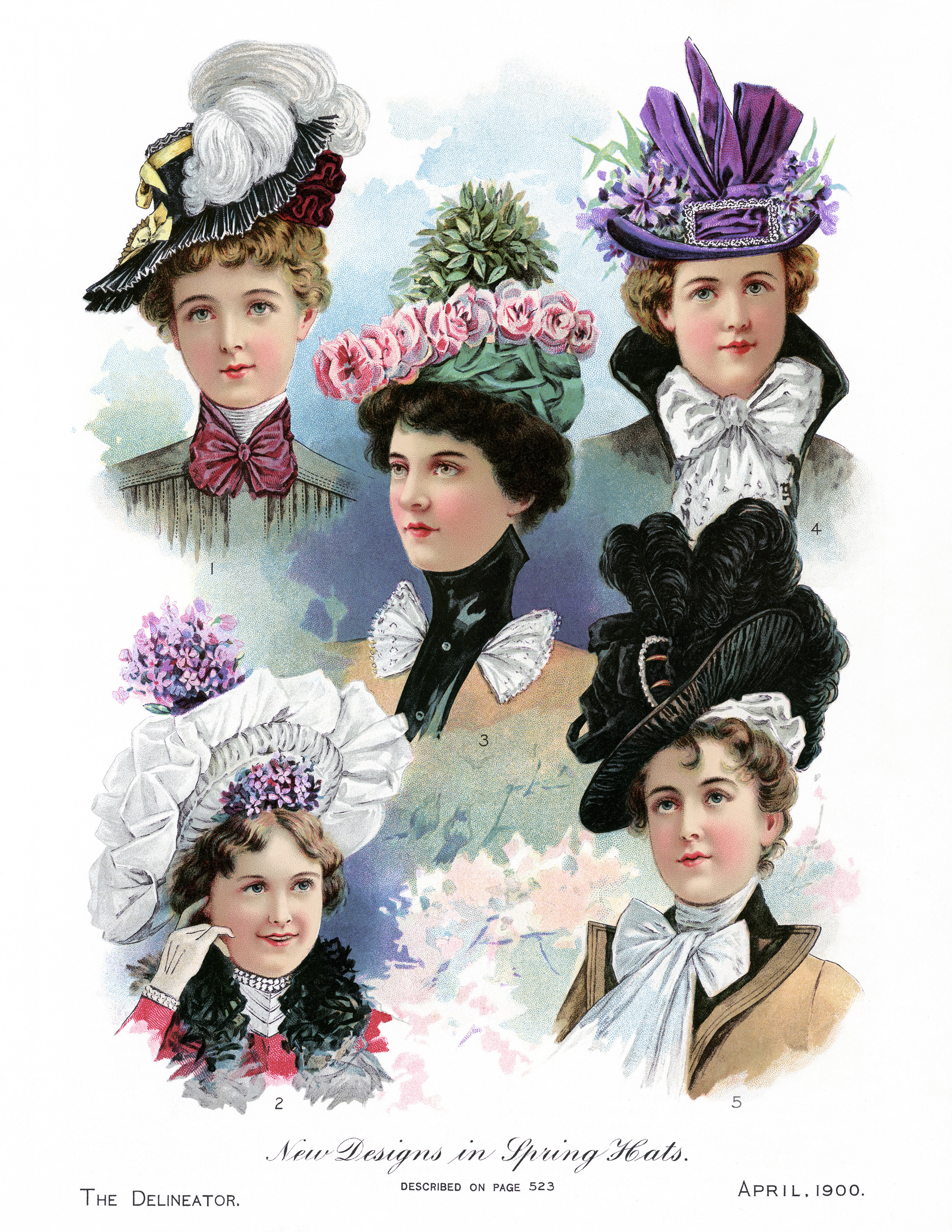 Victorian Hat Clipart Vintage Fashion Image Elegant Hat Illustration