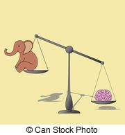 Brain Overweight Elephant On Measur Stock Illustrations