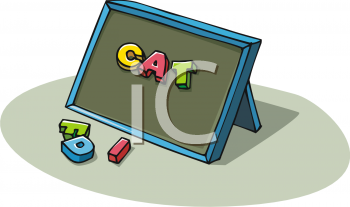 Clip Art Picture Of A Board With Magnetic Letters On It