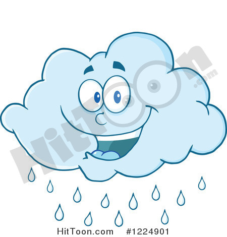 Cloud Clipart  1224901  Happy Rain Cloud Mascot By Hit Toon