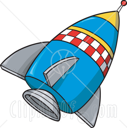 Royalty Free Exploration Clipart Picture Of A Colorful Rocket Ship