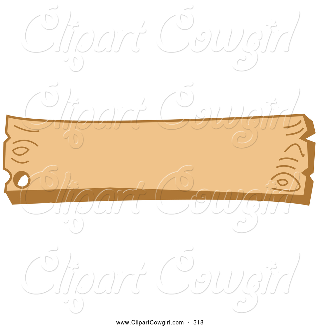 Clipart Of A Blank Wood Western Style Sign With A Nail Hole On White