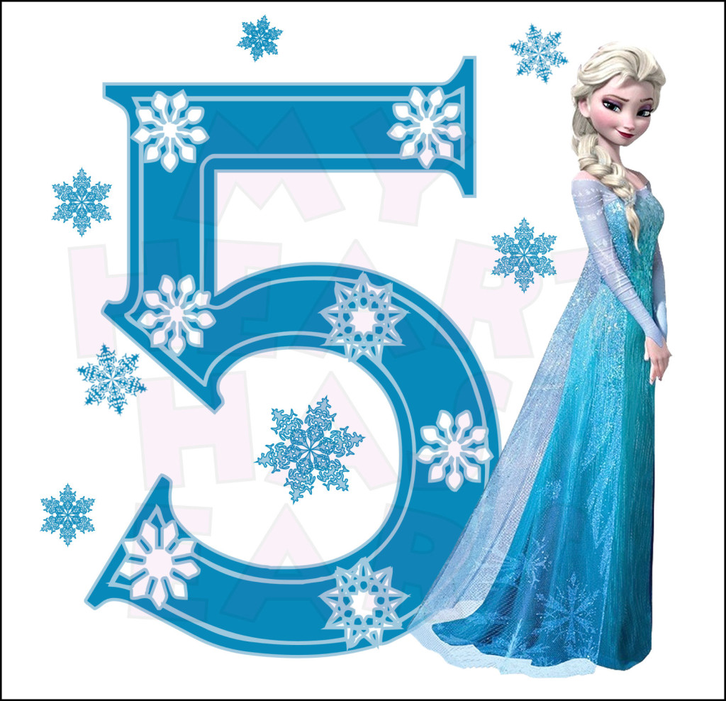Disney S Frozen Elsa Birthday With Number 5 Instant Download Digital