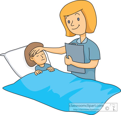 Medical   Nurse Taking Care Sick Child   Classroom Clipart