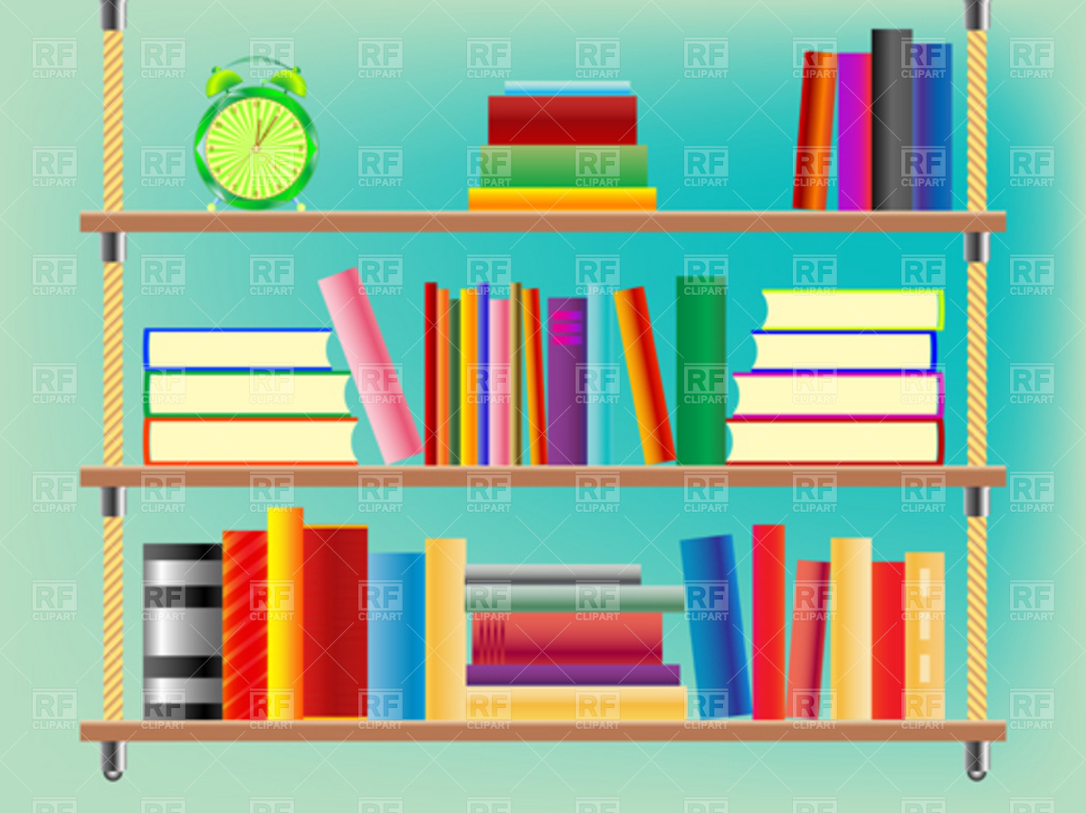 Bookshelf And Books Download Royalty Free Vector Clipart  Eps