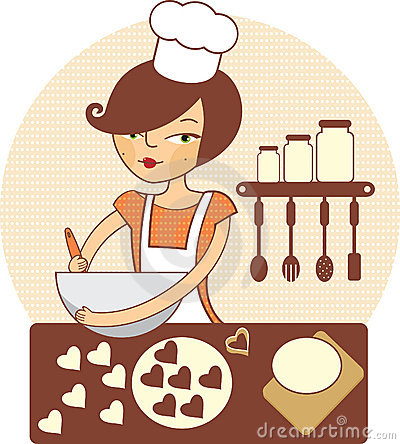 Burnt Cookies Clipart Young Girl Making Cookies