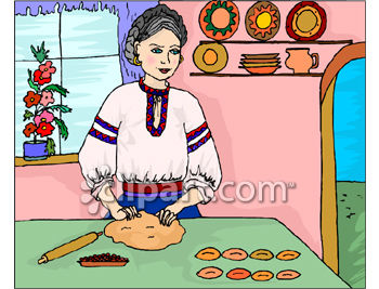Clipart Picture Of An Ethnic Woman Making Cookies
