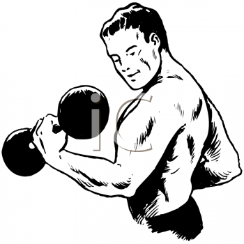 Doing A Biceps Curl With A Dumbbell   Royalty Free Clipart Image