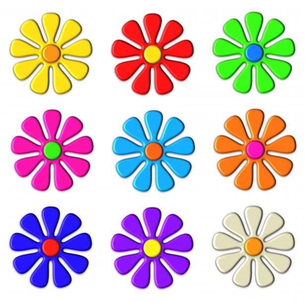 Hippie Flowers Clip Art Book Covers