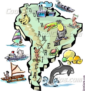 South America Map Vector Clip Art