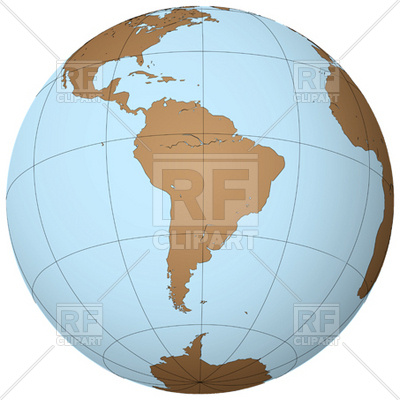 South America Outline On Earth 12030 Download Royalty Free Vector