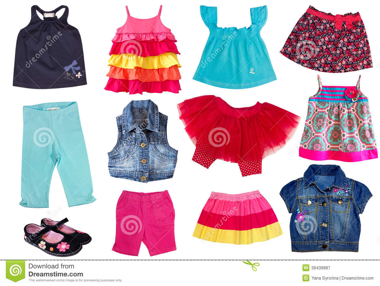 Summer Clothes Clipart For Kids Collage Female Kid Summer