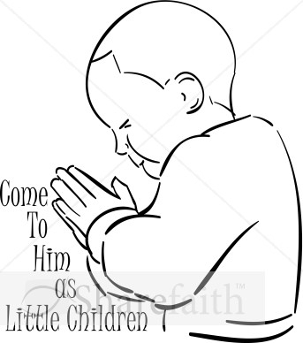 Come As Little Child Praying   Prayer Clipart
