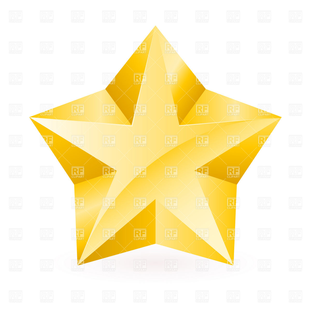 Gold Five Point Facet Star Download Royalty Free Vector Clipart  Eps