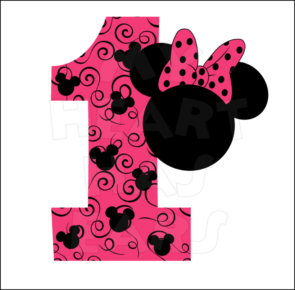 Minnie Mouse 1st Birthday Pink Instant Download Digital Clip Art    My