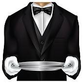 Butler Torso Dressed In Tux   Clipart Graphic