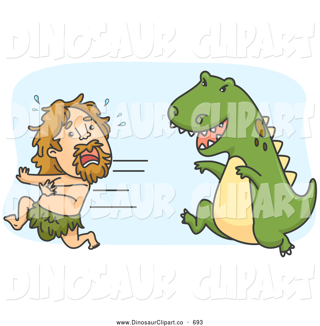 Larger Preview  Vector Clip Art Of A Cute Caveman Running From A