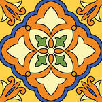 Tile Background Vector Illustration Beautiful Seamless Ornamental Tile