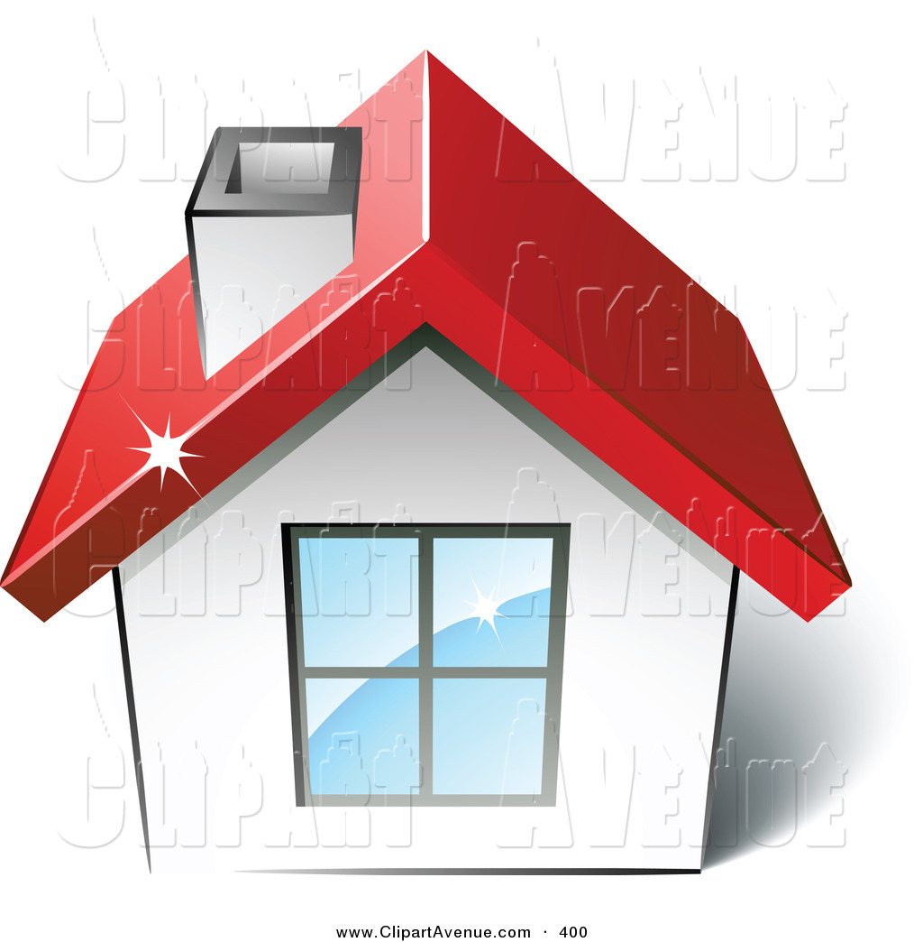 Avenue Clipart Of A Pre Made Logo Of A New House With A Red Roof And