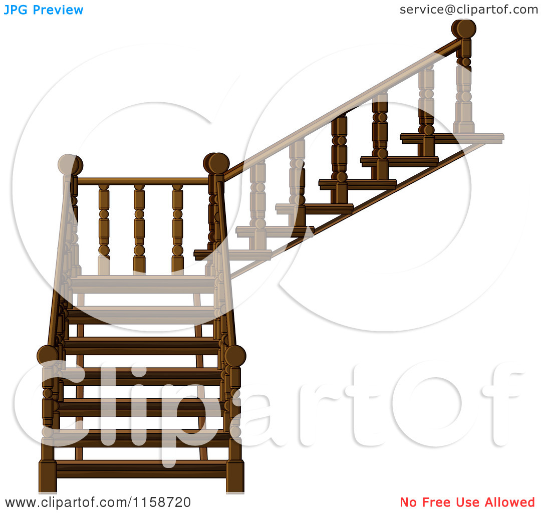 Clipart Of A Staircase 2   Royalty Free Vector Illustration By