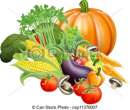 Clipart Of Healthy Fresh Produce Vegetables   Illustration Of Produce