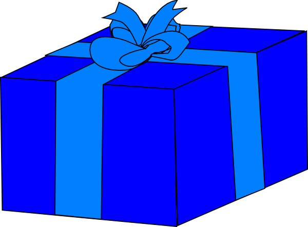 Blue Gift Box Clip Art At Clker Com   Vector Clip Art Online Royalty
