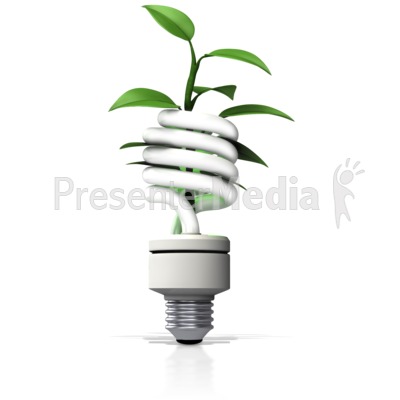 Cfl Light With Plant Growing Out   Wildlife And Nature   Great Clipart