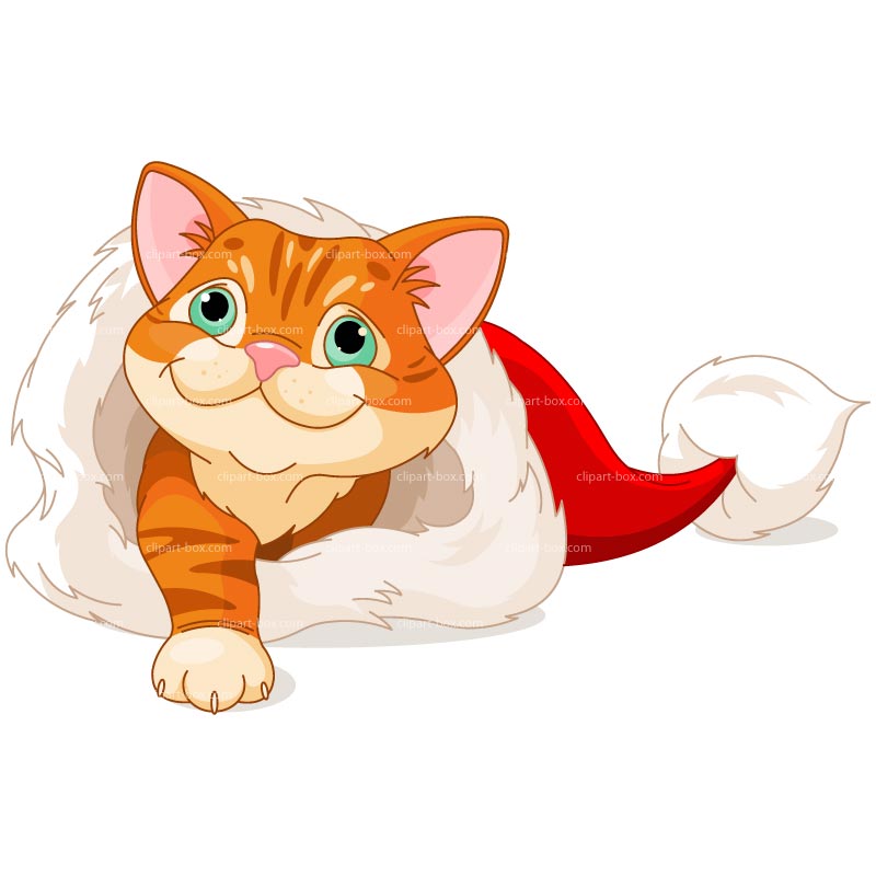 Clipart Christmas Kitten   Royalty Free Vector Design