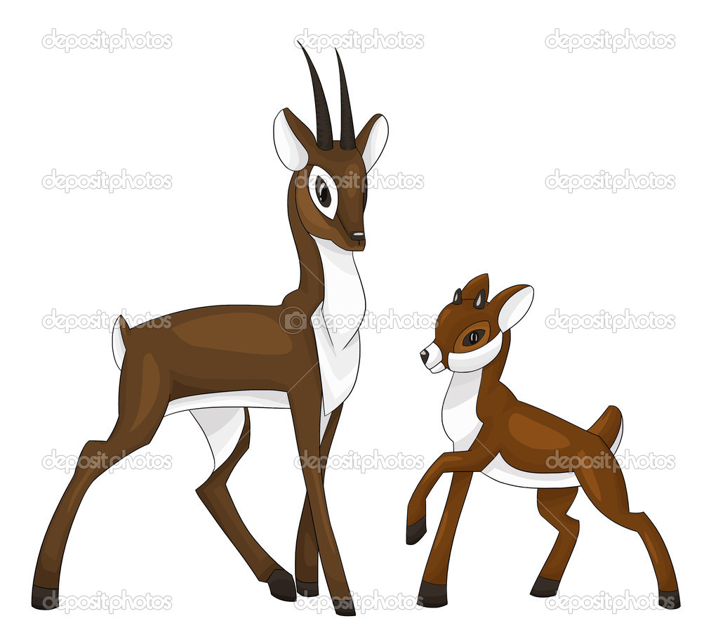 Deer Fawn Clipart Cartoon Style Vector Illustration White Backgr