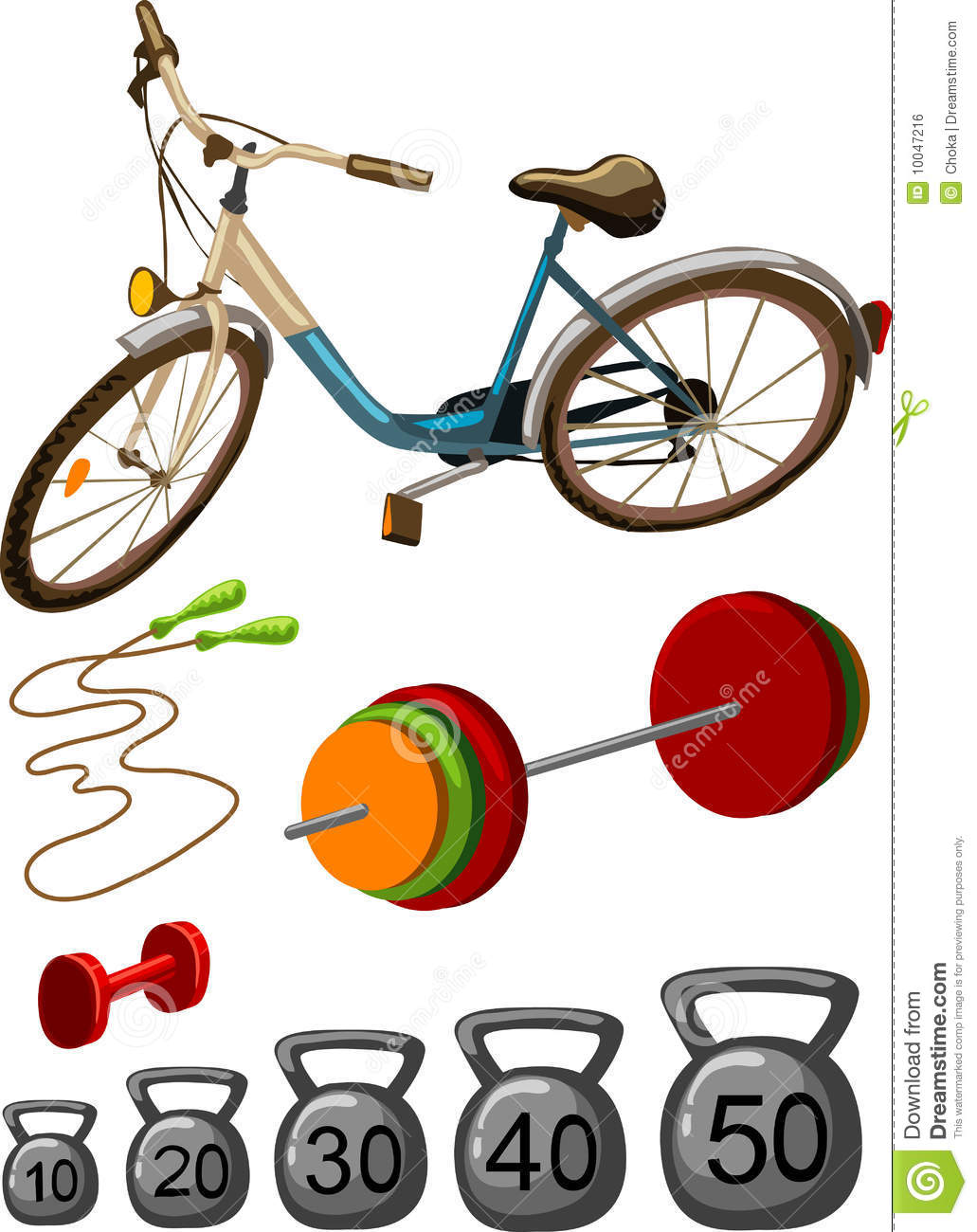 Vector Colorful Illustration Of Sport Gym Equipment   Height Bicycle