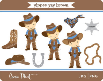 Yippee Yay Cowboy Clip Art By Cocoamint On Etsy