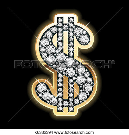 Bling Bling  Dollar Symbol  View Large Clip Art Graphic