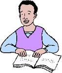 Deaf Blind   Clipart Showing Blind Person Reading Braille