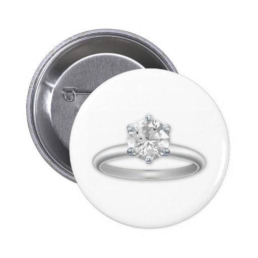 Diamond Ring Bling Clipart Graphic Pinback Buttons   Zazzle