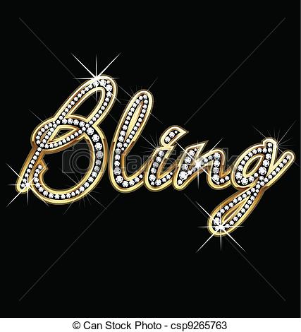 Vectors Of Bling Bling Word Vector Csp9265763   Search Clip Art