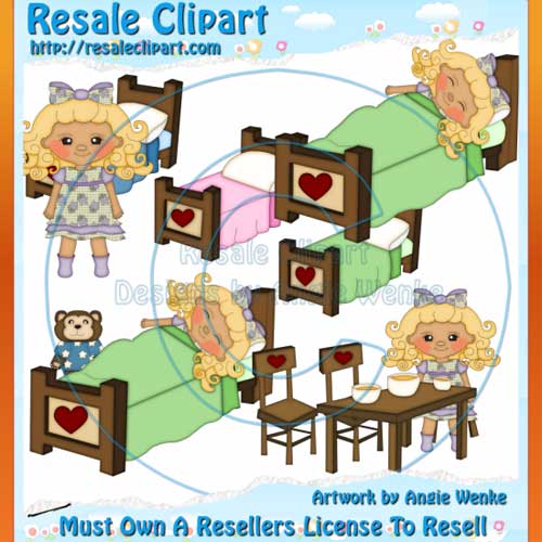 Goldilocks   Three Bears Clipart Exclusives 3  Commercial Use Clipart
