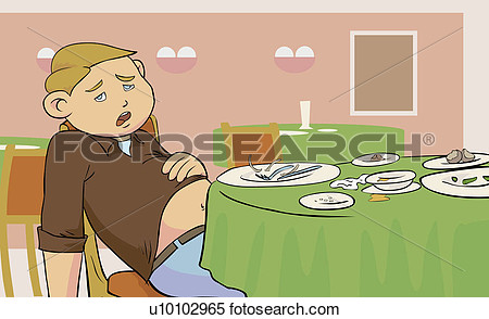 Man Resting In A Restaurant After Eating  Fotosearch   Search Clipart
