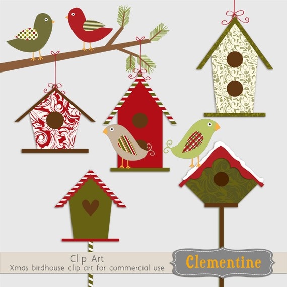 Christmas Clip Art Bird Clip Art Bird House Clip Art Images Royalt    