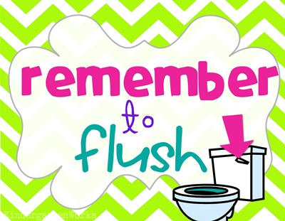 Classroom Routines For The Restroom   Wash And Flush  Printable