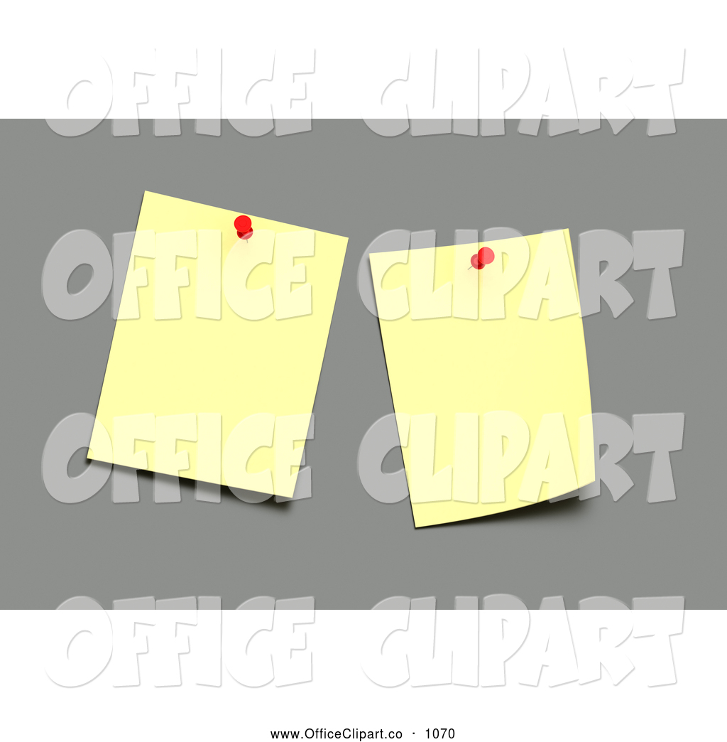 Clip Art Of Two Pinned Notes Over Gray By Chrisroll    1070