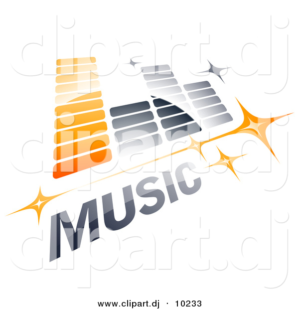 Vector Clipart Logo Of Music Equalizer With Stars And Sample Text