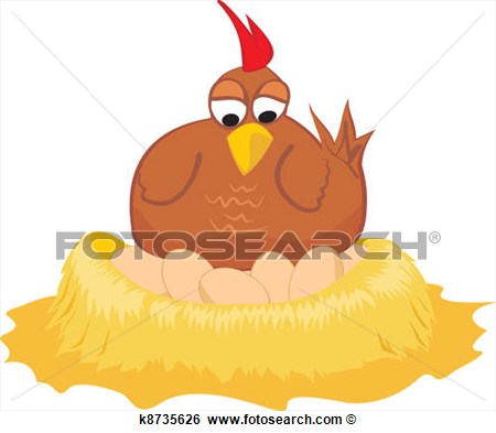 Clip Art   On The Nest   Hen And Eggs  Fotosearch   Search Clipart